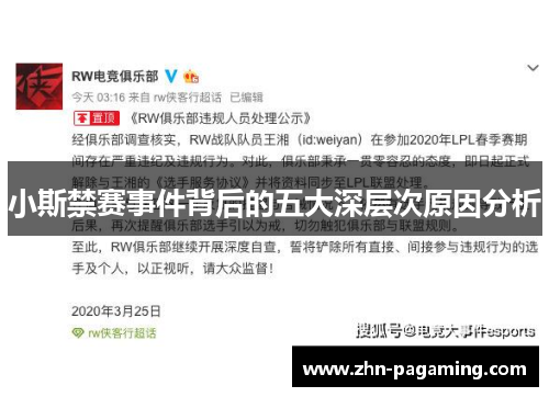 小斯禁赛事件背后的五大深层次原因分析